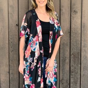 Band of Gypsies Floral Kimono, Sheer